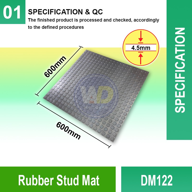 DM122 Rubber Stud Mat | Quality Commercial Floormat MY | Welldone