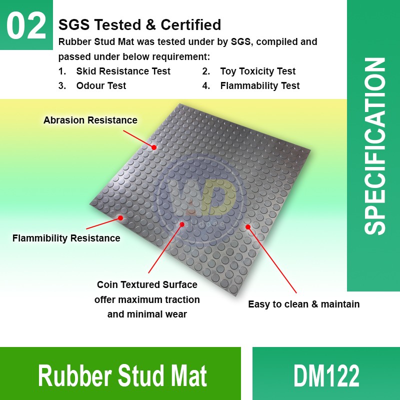 DM122 Rubber Stud Mat | Quality Commercial Floormat MY | Welldone