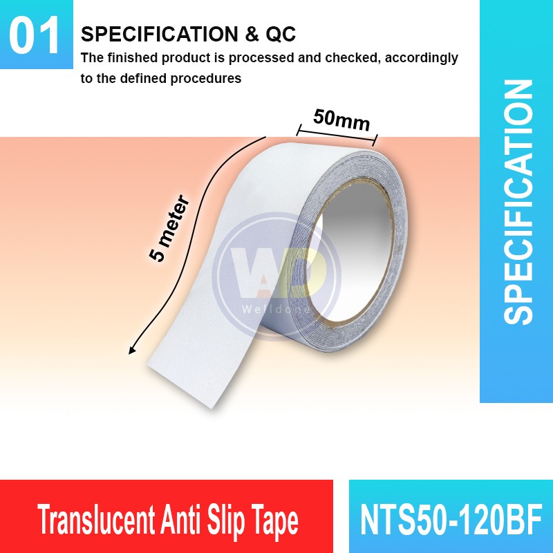 NTS50-120BF Translucent Anti Slip Tape | Barefooted Tape | Welldone