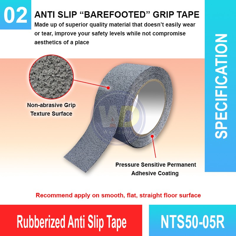 NTS50-05R Rubberized Anti Slip Tape | Barefooted Tape | Welldone