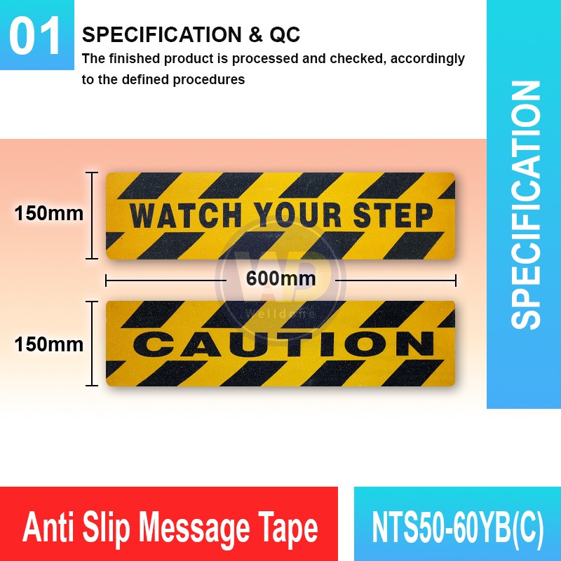 NTS50-60YB(C) Anti Slip Message Tape | Quality Anti-Skid Tape | Welldone