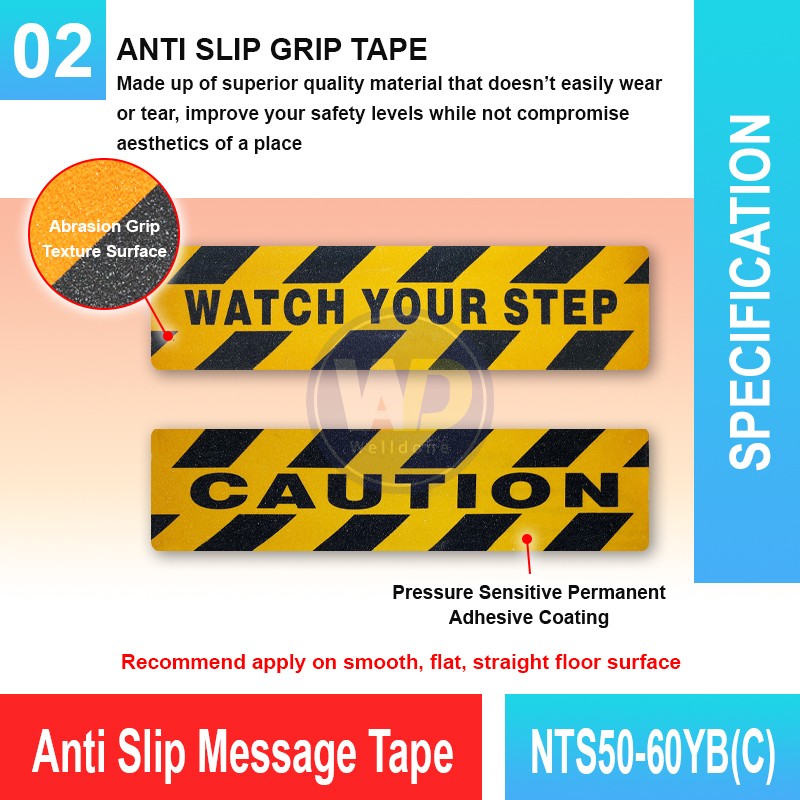 NTS50-60YB(C) Anti Slip Message Tape | Quality Anti-Skid Tape | Welldone