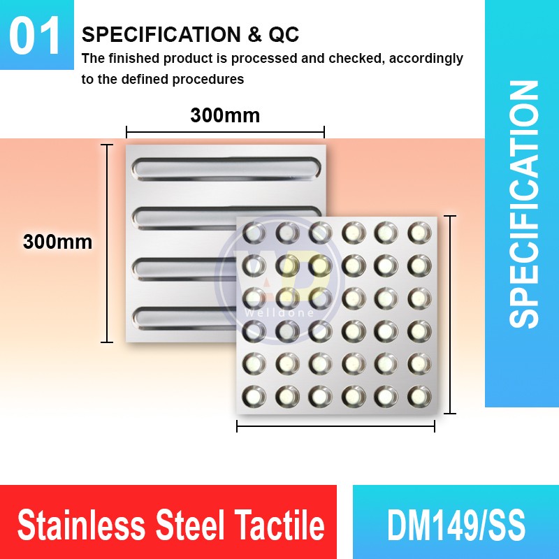 DM149-SS Stainless Steel Tactile | Quality Tactile Tile MY | Welldone