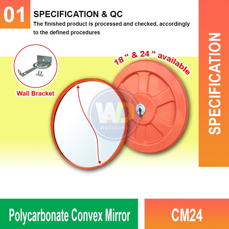 CM24 Polycarbonate Convex Mirror | Quality Safety Mirror MY | Welldone
