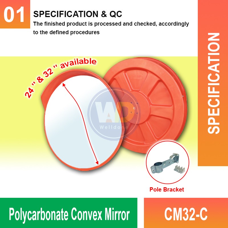CM32-C Polycarbonate Convex Mirror | Quality Safety Mirror MY | Welldone