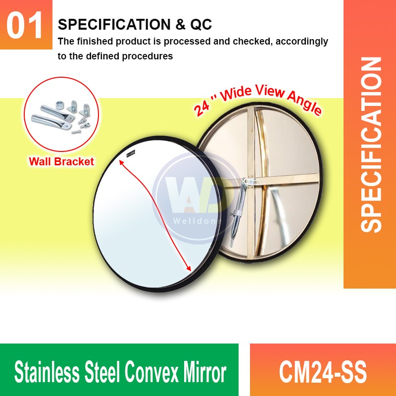CM24-SS Stainless Steel Convex Mirror | Quality Safety Mirror MY | Welldone