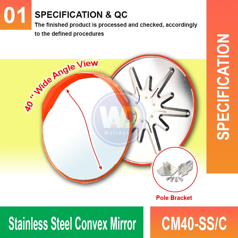 CM40-SS/C Stainless Steel Convex Mirror | Safety Mirror MY | Welldone