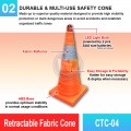 CTC-04 Retractable Fabric Cone | Quality Safety Cone MY | Welldone