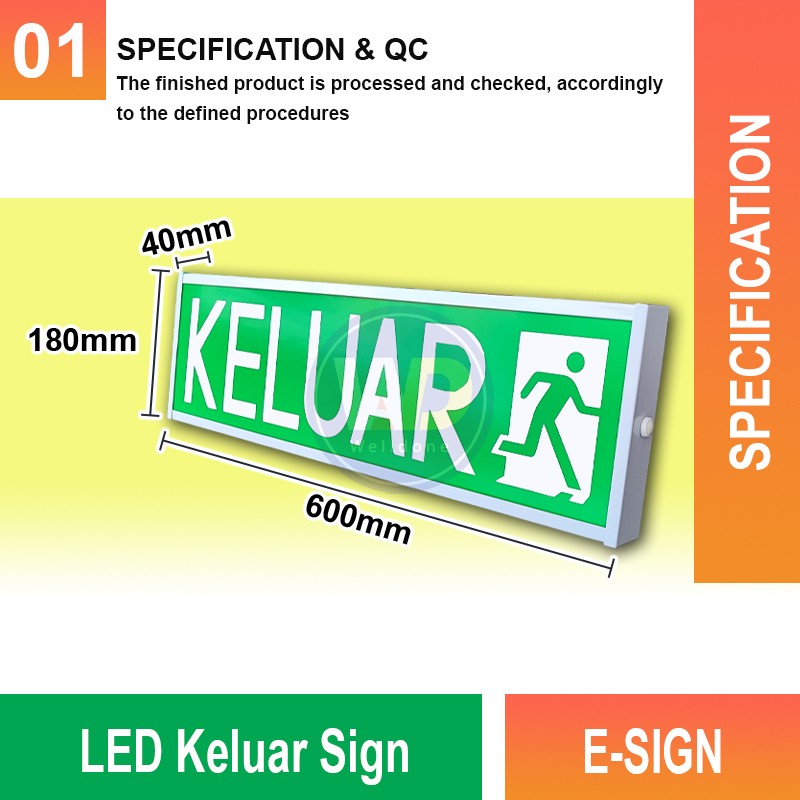 E-SIGN LED Keluar Sign| Quality Safety Lighting Malaysia | Welldone