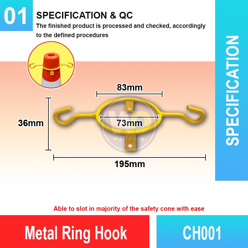 CH001 Metal Ring Hook | Quality Cone Accessories MY | Welldone