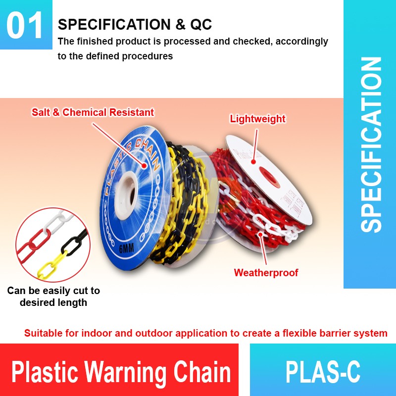 PLAS-C Plastic Warning Chain | Quality Cone Accessories MY | Welldone