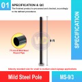 MS-9/3 Mild Steel Pole | Quality Safety Post Malaysia | Welldone