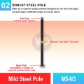 MS-9/3 Mild Steel Pole | Quality Safety Post Malaysia | Welldone