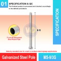 MS-9/3G Galvanized Steel Pole | Quality Safety Post Malaysia | Welldone