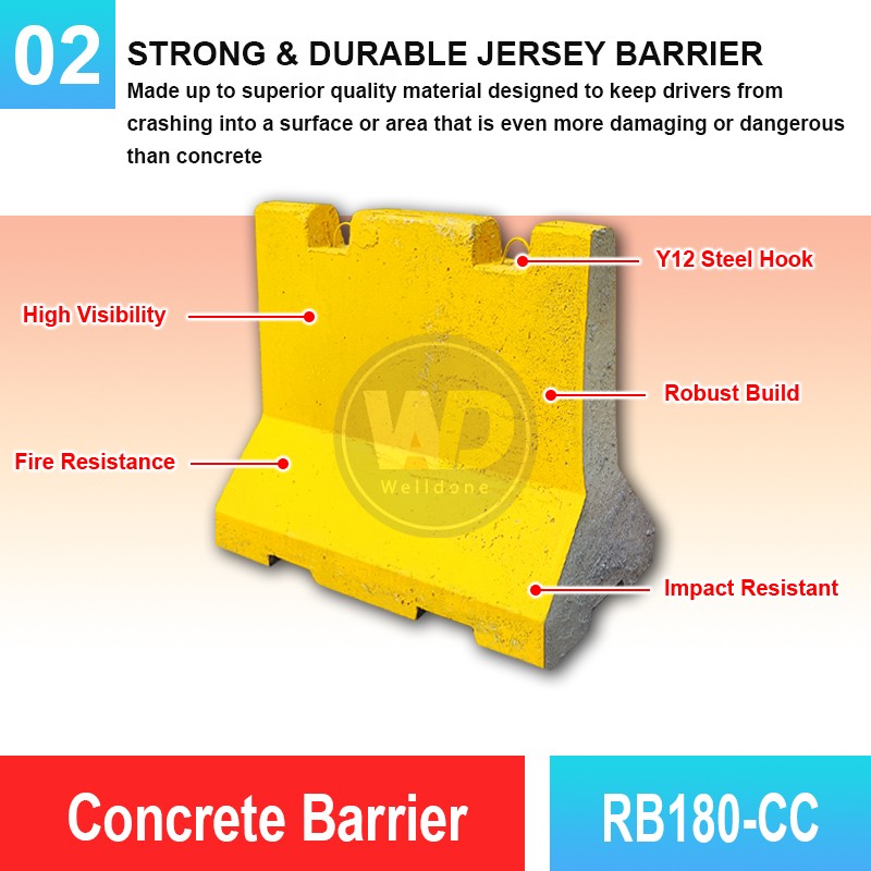 RB180-CC Concrete Barrier | Quality Jersey Barrier Malaysia | Welldone