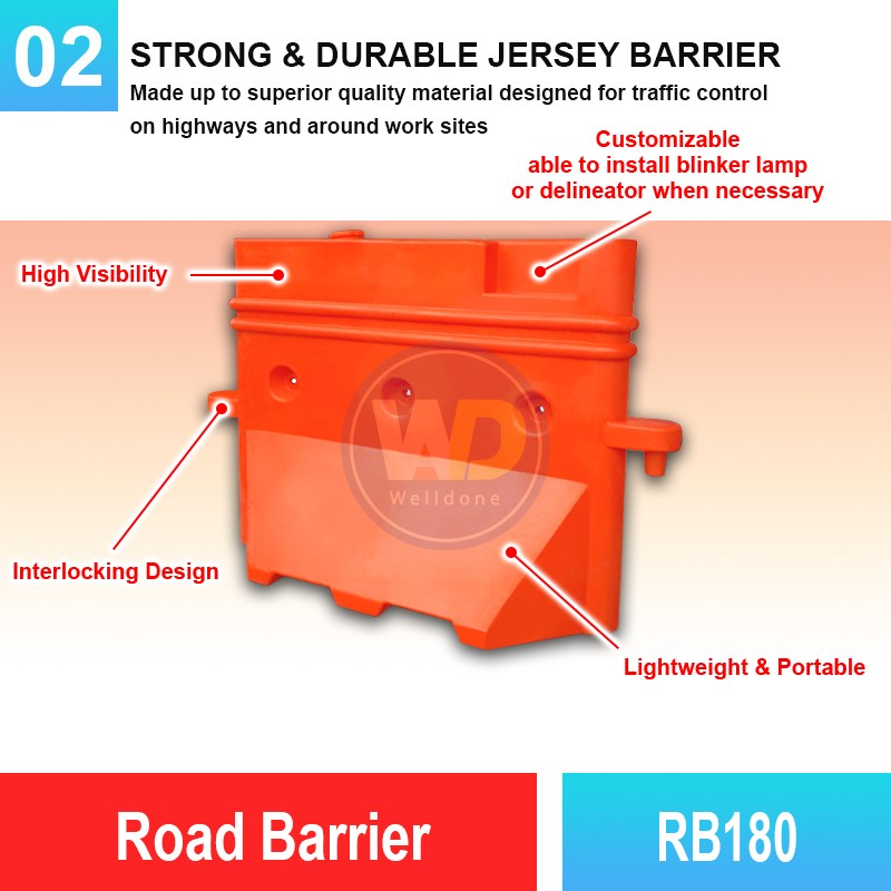 RB180 Road Barrier | Quality New Jersey Barrier Malaysia | Welldone