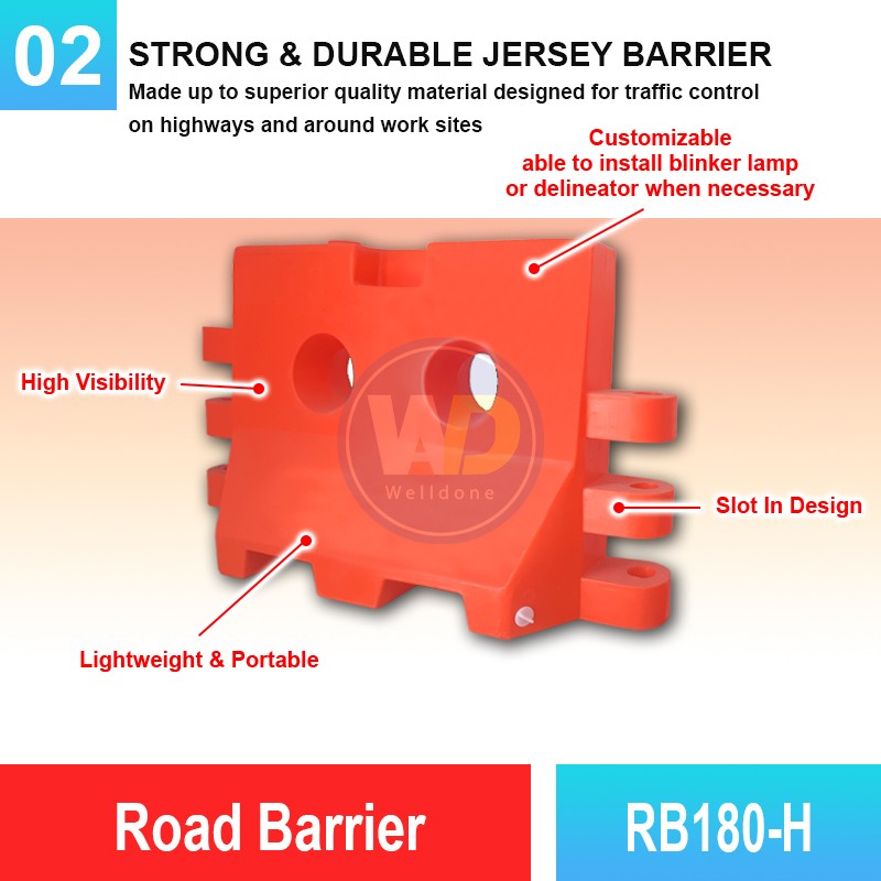 RB180-H Road Barrier | Quality New Jersey Barrier Malaysia | Welldone
