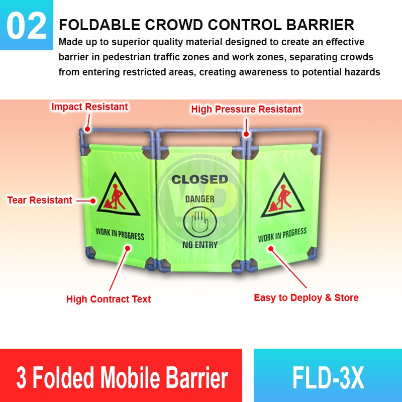 FLD-3X 3 Folded Mobile Barrier | Quality Safety Barrier MY | Welldone