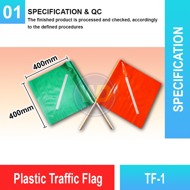 TF-1 Plastic Traffic Flag | Quality Safety Accessories MY | Welldone