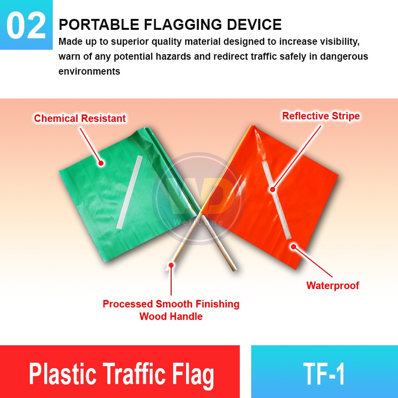 TF-1 Plastic Traffic Flag | Quality Safety Accessories MY | Welldone