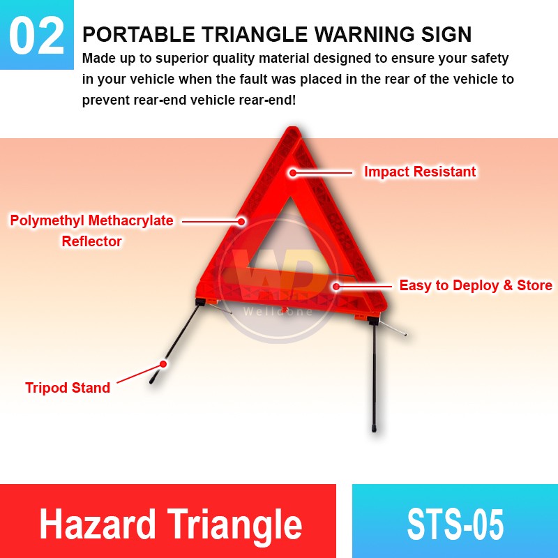 STS-05 Hazard Triangle | Quality Safety Accessories MY | Welldone