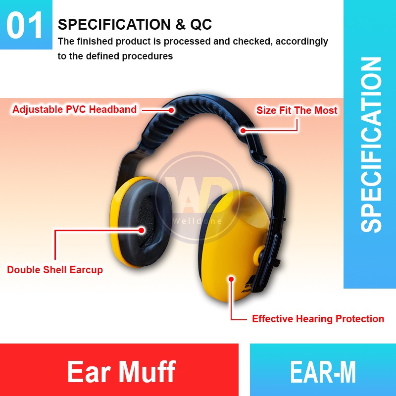 EAR-M Ear Muff | Quality Hearing Protection Accessories MY | Welldone