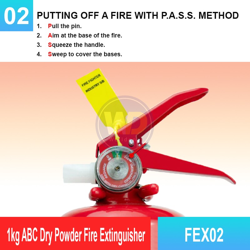 FEX02 1kg ABC Dry Powder Fire Extinguisher | Welldone