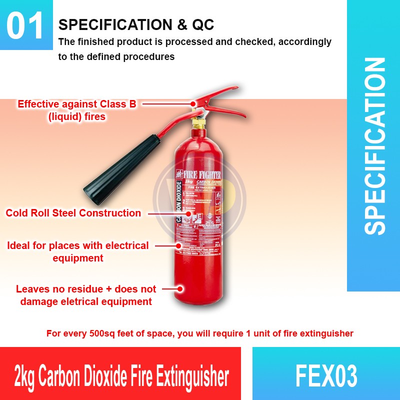 FEX03 2kg Carbon Dioxide Fire Extinguisher | Welldone
