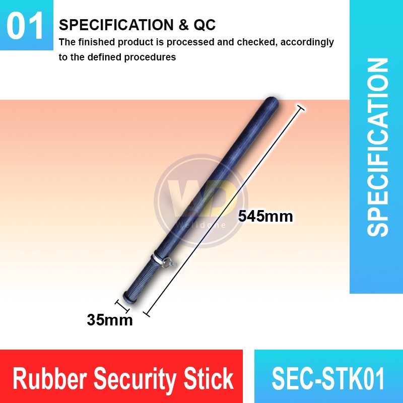 SEC-STK01 Rubber Security Stick | Quality Self Defense Baton MY | Welldone