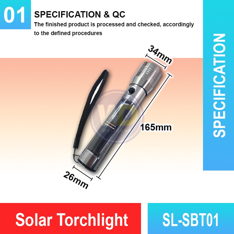 SL-SBT01 Solar Torchlight | Quality Torchlight Malaysia | Welldone