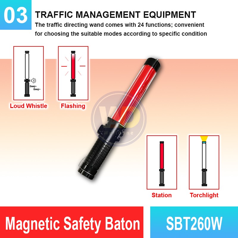 SBT260W Magnetic Safety Baton 29cm | Quality Baton Light MY | Welldone