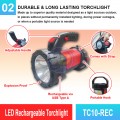 TC10-REC LED Rechargeable Torchlight | Quality Searchlight MY | Welldone