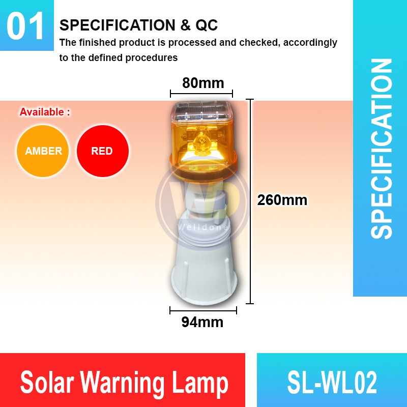 SL-WL02 Solar Warning Lamp | Quality Warning Light Malaysia | Welldone