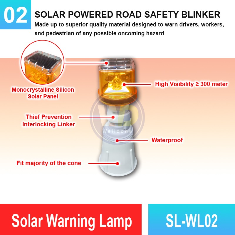 SL-WL02 Solar Warning Lamp | Quality Warning Light Malaysia | Welldone