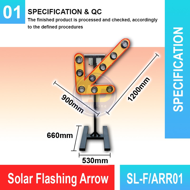 SL-F/ARR01 Solar Flashing Arrow | Quality Warning Light MY | Welldone