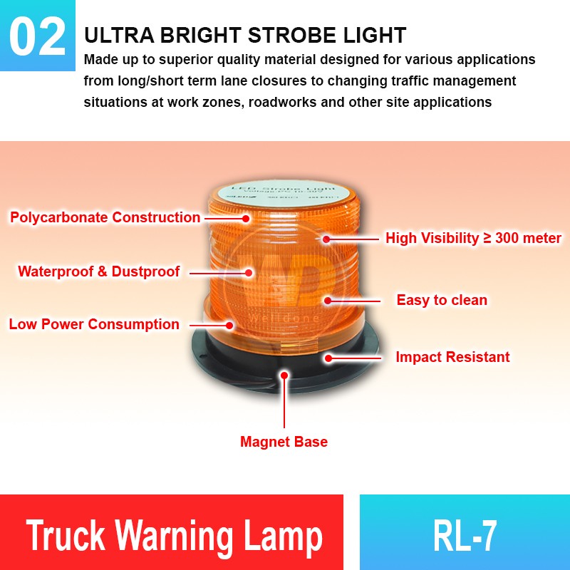 RL-7 Truck Warning Lamp | Quality Warning Light Malaysia | Welldone