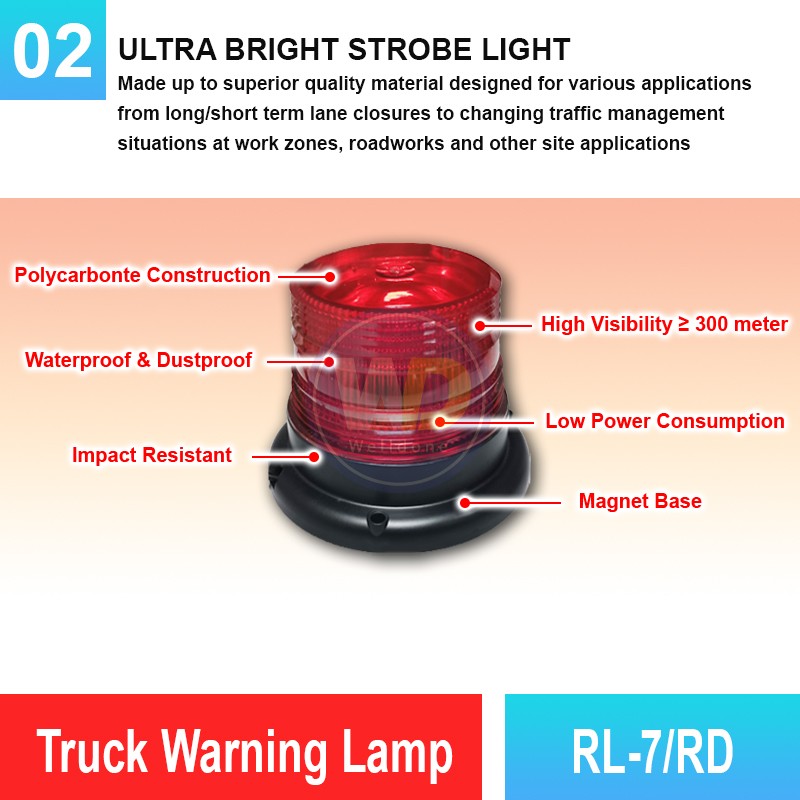 RL-7/RD Truck Warning Lamp | Quality Warning Light Malaysia | Welldone