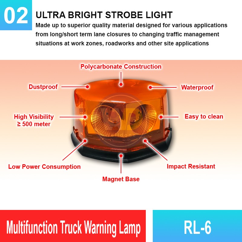 RL-6 Multifunction Truck Warning Lamp | Quality Warning Light MY | Welldone RL-6 Multifunction Truck Warning Lamp | Quality Warning Light MY | Welldone