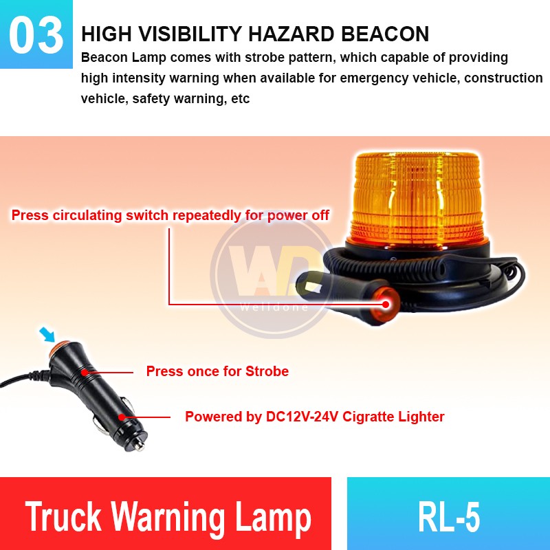 RL-5 Truck Warning Lamp | Quality Warning Light Malaysia | Welldone