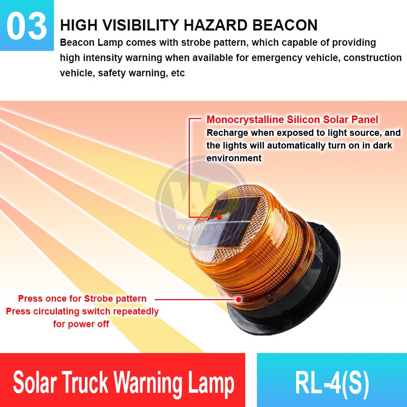 RL-4(S) Solar Truck Warning Lamp | Quality Warning Light MY | Welldone