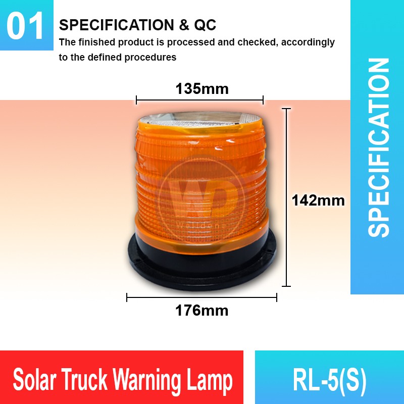 RL-5(S) Solar Truck Warning Lamp | Quality Warning Light MY | Welldone