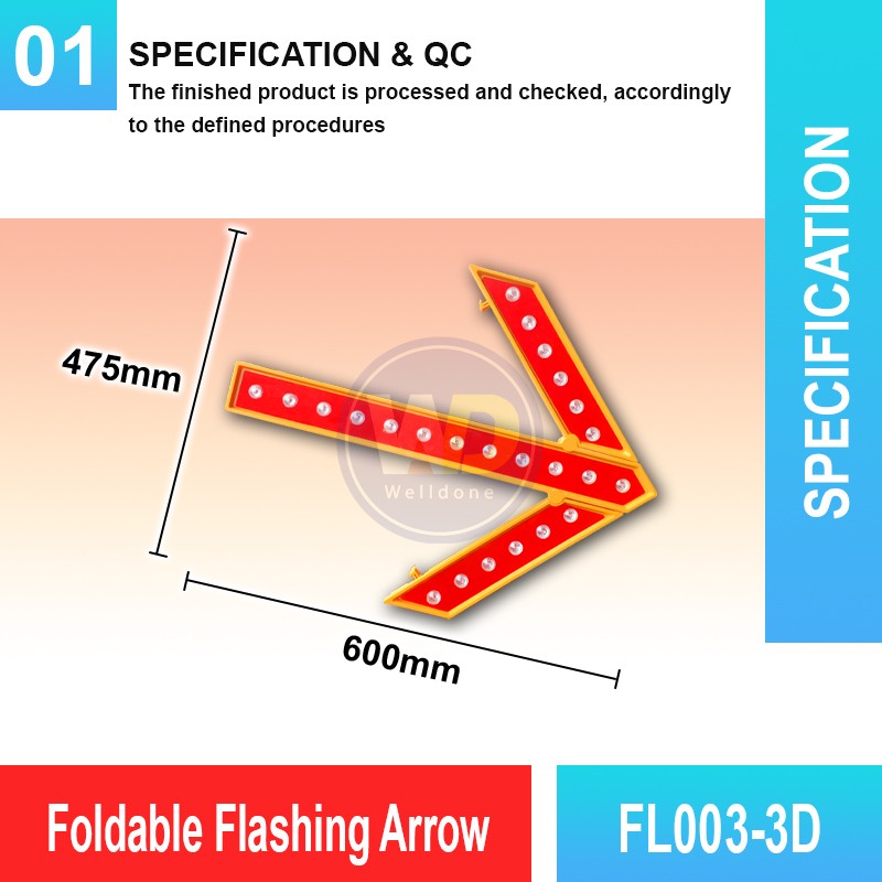 FL003-3D Foldable Flashing Arrow | Quality Warning Light MY | Welldone FL003-3D Foldable Flashing Arrow | Quality Warning Light MY | Welldone