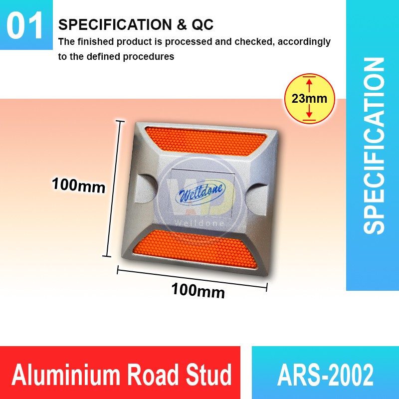 ARS2002 Aluminium Road Stud | Quality Pavement Marker MY | Welldone