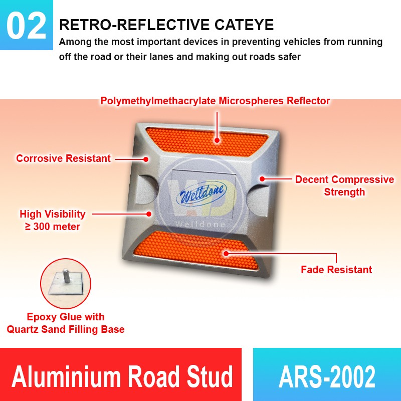 ARS2002 Aluminium Road Stud | Quality Pavement Marker MY | Welldone