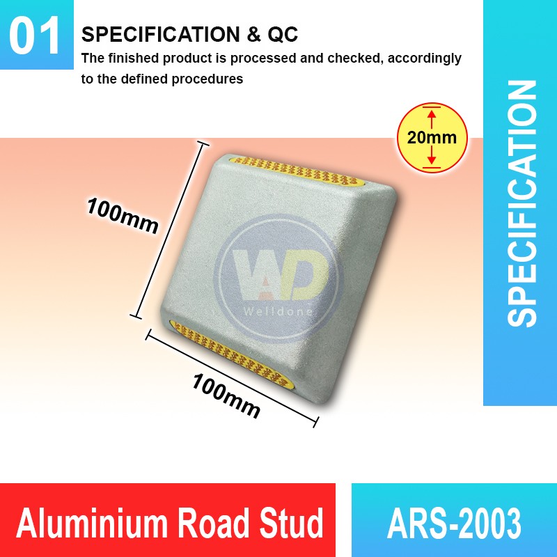 ARS-2003 Aluminium Road Stud | Quality Pavement Marker MY | Welldone