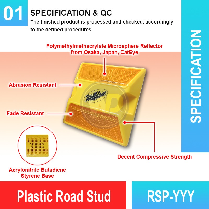 RSP-YYY Plastic Road Stud | Quality Pavement Marker MY | Welldone