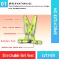 SV12-GN Stretchable Belt Vest | Quality High Visible Vest MY | Welldone