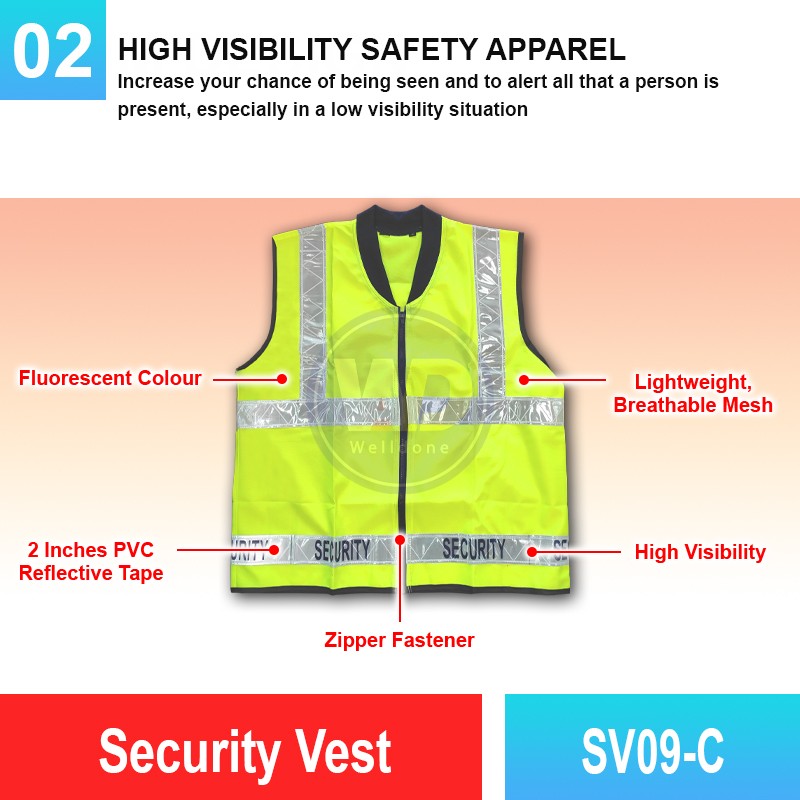 SV09-C Security Vest | Quality High Visibility Vest MY | Welldone