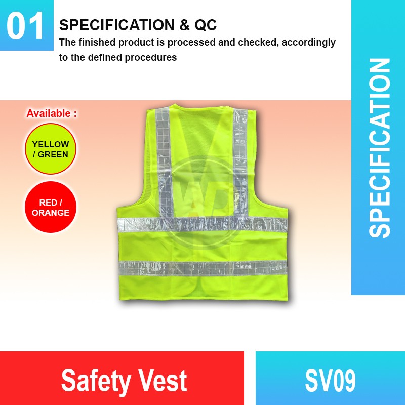 SV09 Safety Vest | Quality High Visibility Vest Malaysia | Welldone
