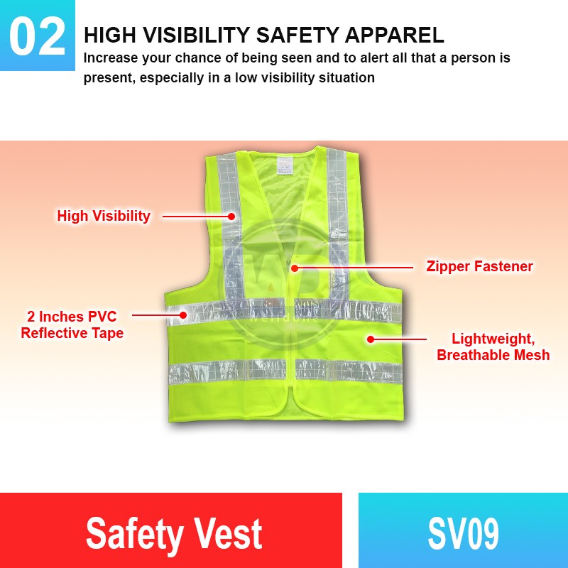 SV09 Safety Vest | Quality High Visibility Vest Malaysia | Welldone